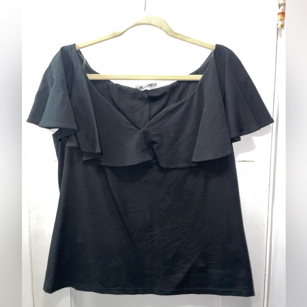 Off the shoulder flutter sleeve top